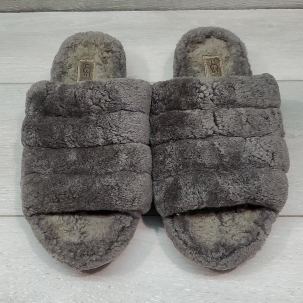 Ugg Australia Women Fluffy Platform Slippers shoes sz 10 - Picture 3 of 13